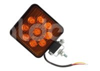 FARO LED RECTANGULAR 9LEDS AMBAR CON ESTROBO 12-30