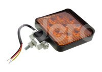 FARO LED RECTANGULAR 9LEDS AMBAR CON ESTROBO 12-30V 110x110x25mm 2 PIEZAS FAL27WCYF IMPORTACION