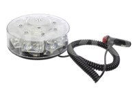 TORRETA 14 LEDS 3W AMBAR, MULTIFUNCIONES, CARCASA TRANSPARENTE, MATERIAL PC, BASE IMAN 12V-24V, CONECTOR DE ENCENDEDOR, 8 FUNCIONES. ALTO 60MM CALEN18L IMPORTACION