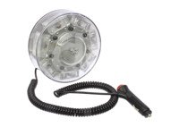 TORRETA 14 LEDS 3W AMBAR, MULTIFUNCIONES, CARCASA TRANSPARENTE, MATERIAL PC, BASE IMAN 12V-24V, CONECTOR DE ENCENDEDOR, 8 FUNCIONES. ALTO 60MM CALEN18L IMPORTACION