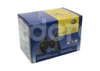 BOCINA CARACOL HELLA 12V 72W 410-490HZ 110 DB (A) CORNETA MIDNIGHT BLACK SIN RELEVADOR (2 PIEZAS) 011225111, 011225161 /  SUSTITUTO TEMPORAL DEL CODIGO 006-019-B9 (007728831) HELLA