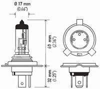 FOCO H4/9003 12V 60/55W P43t-38 (2 PIEZAS) 2.0TB 179712161 HELLA HELLA