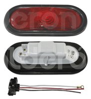 PLAFON SELLADO OVAL MICA PLANA CON FOCO ROJO 2250-