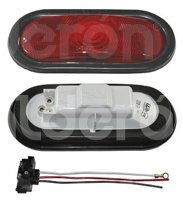 PLAFON SELLADO OVAL MICA PLANA CON FOCO ROJO 2250-2R TRAKTOLAMP