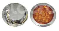 PLAFON SELLADO 4" AMBAR 9 LED FIJO CON ARILLO CROM