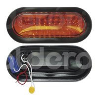 PLAFON SELLADO OVAL 30 LED AMBAR 6.5" FIJO 12V TK-