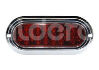 PLAFON SELLADO OVAL 26 LED ROJO CROMADO EN-PL026C-