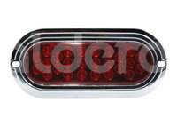 PLAFON SELLADO OVAL 26 LED ROJO CROMADO EN-PL026C-R IMPORTACION