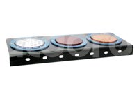 PLAFON ACERO INOXIDABLE 4" 24 LEDS AMBAR (ALTA Y BAJA) / 1 PLAFON ACERO INOXIDABLE 4" 24 LEDS ROJO (ALTA Y BAJA) / 1 PLAFON ACERO INOXIDABLE 4" 24 LEDS BLANCO (ALTA Y BAJA), LOS 3 PLAFONES MONTADOS EN PLACA DE ACERO PARA FIJAR EN SUPERFICIE EN-PL472C (2 PIEZAS) IMPORTACION