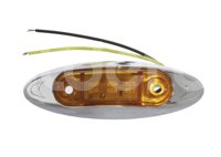 PLAFON LATERAL OVAL 6 LEDS AMBAR CROMADO 2PZAS EN-PL006A IMPORTACION