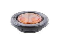 PLAFON SELLADO REDONDO 2 1/2" AMBAR, BASE HULE (GROMMET), 6 LEDS SIN MOVIMIENTO, MICA RAYADA, MATERIAL: PMMA/ABS, VOLTAJE 12/24V, AMPERS: 0.120, LUMENS: 53 FMVSS: P2/P3, DIMENSIONES: (DIAMETRO: 94MM, PROFUNDIDAD: 23.5MM) TROGRIM: PL-242HU-SM-A TROGRIM