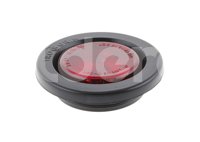 PLAFON SELLADO REDONDO 2 1/2" ROJO, BASE HULE (GROMMET), 6 LEDS SIN MOVIMIENTO, MICA RAYADA, MATERIAL: PMMA/ABS, VOLTAJE 12/24V, AMPERS: 0.120, LUMENS: 53 FMVSS: P2/P3, DIMENSIONES: (DIAMETRO: 94MM, PROFUNDIDAD: 23.5MM) TROGRIM: PL-242HU-SM-R TROGRIM