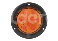 PLAFON SELLADO REDONDO 4" AMBAR, ABS NEGRO, 9 LEDS