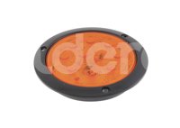 PLAFON SELLADO REDONDO 4" AMBAR, 10 LEDS OPTICOS, MATERIAL: PMMA/ABS, VOLTAJE: 12/24V, FUNCION: ALTA Y BAJA, MONTAJE: BASE NEGRA, TROGRIM: PL-243BN-10-ABV TROGRIM