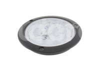 PLAFON SELLADO REDONDO 4" BLANCO, 10 LEDS OPTICOS, MATERIAL: PMMA/ABS, VOLTAJE: 12/24V, FUNCION: ALTA Y BAJA, MONTAJE: BASE NEGRA, TROGRIM: PL-243BN-10-BBV TROGRIM