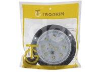 PLAFON SELLADO REDONDO 4" BLANCO, 10 LEDS OPTICOS, MATERIAL: PMMA/ABS, VOLTAJE: 12/24V, FUNCION: ALTA Y BAJA, MONTAJE: BASE NEGRA, TROGRIM: PL-243BN-10-BBV TROGRIM