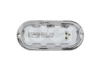 PLAFON OVALADO CROMADO AMBAR, 25 LEDS, FUNCION: DIRECCIONAL (FLECHA), POSICION: DERECHA, MATERIAL: PMMA/ABS, VOLTAJE: 12/24V, AMPERS: 0.460, FMVSS: P2/P3, LUMENS: 207, DIMENSIONES: (LARGO 194MM, ANCHO: 87MM, PROFUNDIDAD: 36MM) TROGRIM: PL-139CR-12-AD TROGRIM