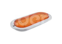 PLAFON OVALADO CROMADO AMBAR, 25 LEDS, FUNCION: DIRECCIONAL (FLECHA), POSICION: DERECHA, MATERIAL: PMMA/ABS, VOLTAJE: 12/24V, AMPERS: 0.460, FMVSS: P2/P3, LUMENS: 207, DIMENSIONES: (LARGO 194MM, ANCHO: 87MM, PROFUNDIDAD: 36MM) TROGRIM: PL-139CR-12-AD TROGRIM