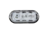 PLAFON OVALADO CROMADO AMBAR, 25 LEDS, FUNCION: DIRECCIONAL (FLECHA), POSICION: IZQUIERDA, MATERIAL: PMMA/ABS, VOLTAJE: 12/24V, AMPERS: 0.460, FMVSS: P2/P3, LUMENS: 207, DIMENSIONES: (LARGO 194MM, ANCHO: 87MM, PROFUNDIDAD: 36MM) TROGRIM: PL-139CR-12-AI TROGRIM