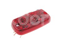PLAFON LATERAL ROJO 13 LEDS (BAJA 5 LEDS/ALTA 13 LEDS) ABS BLANCO, FUNCION: FIJO, MICA: DOBLE OPTICA CIRCULAR CONCENTRICA, VOLTAJE: 12/24V, AMPERS: 0.100, MATERIAL: PMMA/ABS, FMVSS: P2/P3, MONTAJE: TORNILLO, LUMENS: 45, DIMENSIONES: (LARGO: 102MM, ANCHO:50MM, PROFUNDIDAD: 20MM) TROGRIM: PL-168BB-LS-R TROGRIM