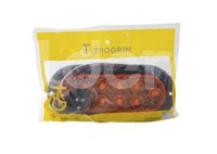 PLAFON OVALADO AMBAR 10 LEDS/10 OPTICAS, BASE NEGRA, FUNCION: ALTA Y BAJA AMBAR, VOLTAJE: 12/24V, AMPERS: 0.180, MATERIAL: PMMA/ABS, FMVSS: I6/P3, LUMENS: 81, DIMENSIONES: (LARGO: 194MM, ANCHO: 87MM, PROFUNDIDAD: 34MM) TROGRIM: PL-139BN-04-A TROGRIM