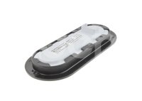 PLAFON OVALADO ROJO 10 LEDS/10 OPTICAS, BASE NEGRA, FUNCION: ALTA Y BAJA AMBAR, VOLTAJE: 12/24V, AMPERS: 0.180, MATERIAL: PMMA/ABS, FMVSS: I6/P3, LUMENS: 81, DIMENSIONES: (LARGO: 194MM, ANCHO: 87MM, PROFUNDIDAD: 34MM) TROGRIM: PL-139BN-04-R TROGRIM