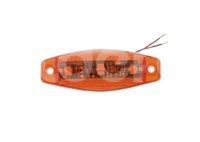 PLAFON LATERAL AMBAR 3 LEDS, ABS BLANCO, FUNCION: FIJA, MICA: HELIPTICA AYCO DE 3 OPTICAS, VOLTAJE: 12/24V, AMPERS: 0.060, MATERIAL: PMMA/ABS, FMVSS: P2/P3, LUMENS: 30, DIMIESIONES: (LARGO: 115MM, ANCHO: 41MM, PROFUNDIDAD: 24MM) TROGRIM: PL-164BB-AY-A TROGRIM