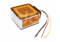 LUZ DIRECCIONAL DERECHA 16 LEDS GEL, ROJO/AMBAR (ALTO, FIJA Y ESTROBO CON LUZ LATERAL) 12V/24V 15W (PIEZA) DC505-2 IMPORTACION