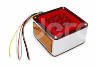 LUZ DIRECCIONAL DERECHA 16 LEDS GEL, ROJO/AMBAR (ALTO, FIJA Y ESTROBO CON LUZ LATERAL) 12V/24V 15W (PIEZA) DC505-2 IMPORTACION