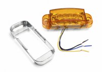 PLAFON LATERAL AMBAR 16 LEDS, 3 CABLES, FIJO/ESTROBO 12V/24V 2.2W (PIEZA) DC501-1 IMPORTACION