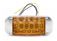 PLAFON LATERAL AMBAR 16 LEDS, 3 CABLES, FIJO/ESTROBO 12V/24V 2.2W (PIEZA) DC501-1 IMPORTACION