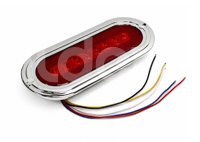 PLAFON ROJO 14 LEDS CON ARO, 5 CABLES, 4 FUNCIONES, BISEL CROMO, CON BLISTER (PIEZA) EN-C32 IMPORTACION