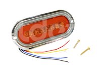 PLAFON AMBAR 14 LEDS CON ARO, 5 CABLES, 4 FUNCIONES, BISEL CROMO, CON BLISTER (PIEZA) EN-C34 IMPORTACION