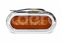 PLAFON AMBAR 14 LEDS CON ARO, 5 CABLES, 4 FUNCIONES, BISEL CROMO, CON BLISTER (PIEZA) EN-C34 IMPORTACION
