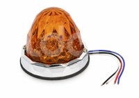PLAFON UNIVERSAL AMBAR 19 LEDS LUZ FIJA/ESTROBO 12V/24V 2.1W (PIEZA) DC142A IMPORTACION
