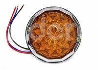 PLAFON UNIVERSAL AMBAR 19 LEDS LUZ FIJA/ESTROBO 12V/24V 2.1W (PIEZA) DC142A IMPORTACION