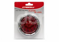 PLAFON UNIVERSAL ROJA 19 LEDS LUZ FIJA/ESTROBO 12V/24V 2.23W (PIEZA) DC142R IMPORTACION
