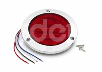 PLAFON ROJO 30 LEDS 4 CABLES, LUZ FIJA/ESTROBO, 12V/24V 3.25W (PIEZA) EN144R IMPORTACION