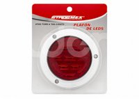 PLAFON ROJO 30 LEDS 4 CABLES, LUZ FIJA/ESTROBO, 12V/24V 3.25W (PIEZA) EN144R IMPORTACION
