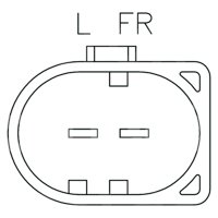 REGULADOR VOLKSWAGEN PASSAT 2000-2005; AUDI A4, A6 2001-2002 SISTEMA: BOSCH 12V IR/IF 2 TERMINALES (L-FR) IB238 TRANSPO