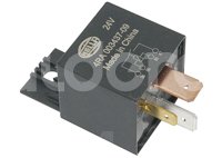 RELEVADOR UNIVERSAL HELLA 24V 60A 4 TERMINALES SIN RESISTENCIA, CON SOPORTE 003437091 RELAY HELLA