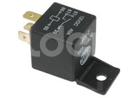 RELEVADOR UNIVERSAL HELLA 12V 40A 5 TERMINALES T87 CON SOPORTE. NUMERO ANTERIOR: 2-038, NUEMRO NUEVO 933791121 RELAY HELLA