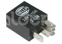 RELEVADOR UNIVERSAL HELLA 24V 10/5A 5 TERMINALES CON DIODO 2-034 RELAY HELLA