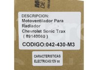 MOTOVENTILADOR CHEVROLET TRAX L4 1.8L 2014-2016 (MOTOR, ASPAS Y TOLVA) 1250 IMPORTACION