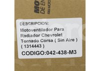 MOTOVENTILADOR CHEVROLET CORSA L4 1.8L 2002-2009, TORNADO L4 1.8L 2004-2009 (SIN AIRE) (MOTOR, ASPAS Y TOLVA) 1547 IMPORTACION