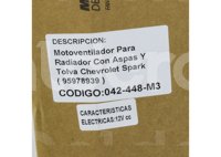 MOTOVENTILADOR CHEVROLET SPARK L4 1.2L 2013-2015 (MOTOR, ASPAS Y TOLVA) 1241 IMPORTACION