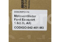 MOTOVENTILADOR FORD FIESTA L4 2005-2009, ECOSPORT L4 2.0L 2003-2009 (MOTOR, ASPAS Y TOLVA) 2926 IMPORTACION