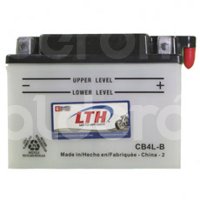BATERIA MOTOCICLETA 12V LTH CB4L-B TIPO: CONVENCIONAL. APLICACION: KAWASAKI KL250-D/KLR 250, 250 CC TIPO DOBLE PROPOSITO 85-05; GTO 125, 125 CC TIPO TRABAJO / YAMAHA JOG 100, 100 CC TIPO SCOOTER; EW50 (STUNT) 50 CC TIPO SCOOTER; SH50 (RAZZ) 50 CC TIPO SCOOTER / APRILIA RS250, 250 CC TIPO DEPORTIVA 00-04; MONTIJO 50 CC 04-05; RALLY 50 CC 04-05; RS50 50 CC DEPORTIVA 00-05; SCARABEO 50, 50 CC TIPO SCOOTER 00-03; SR50 50 CC TIPO SCOOTER 00-01 / ITALIKA FORZA EX125, 125 CC TIPO TRABAJO LTH