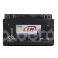 BATERIA MOTOCICLETA 12V LTH CTX7A-BS LIBRE DE MANTENIMIENTO. APLICACION: KAWASAKI AN125, 125 CC TIPO SCOOTER; AN 100 SPACE 100 CC TIPO SCOOTER / YAMAYA YZF-R6 600 CC TIPO DEPORTIVA 99-04 / CARABELA C200, 200 CC TIPO CRUCERO; C150 150 CC TIPO CRUCERO; DK150 150 CC TIPO ENDURO; SERVIS 150 CC TIPO TRABAJO; VX150 150 CC TIPO SCOOTER; ROAD POWER 125 CC TIPO SCOOTER; GT 150 50 CC TIPO TRABAJO / DINAMO BANDID 250 CC; ADVENTURE / ALIEN 150 CC TIPO SCOOTER; OMEGA 150 CC TIPO SCOOTER; TITI 100 CC TIPO SCOOTER / ITALIKA DIADOLO 150 GT 150 CC TIPO SCOOTER; FORZA EX150 GT 150 CC TIPO TRABAJO; CITY EX125T 125 CC TIPO SCOOTER; DIABOLO EX125TC 125 CC TIPO SCOOTER; VENDETTA 90 CC TIPO SCOOTER / VENTO AM 125 CC TIPO SCOOTER; BARRACUDA 150, 125 CC TIPO SCOOTER; FIRENZZE, GT; PHANTOM GTS; PHANTOM R4I; SAURON; SAURON GT; SKYLINE 150 CC TIPO SCOOTER / SUZUKI R450 QUADRACER CC 450 CC TIPO ATV 2006 / YAMAHA YFM700R RAPTOR 660 CC TIPO ATV 2006 / ATV CUATRIMOTO 100 CC TIPO ATV LTH