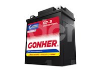 BATERIA MOTO AGM (LIBRE DE MANTENIMIENTO) GONHER G7-3
VOLTAJE: 12V, CCA A -18°C: 85AMPER, AMPERES/HORA: 6AH, TIPO TERMINAL: A
DIMENSIONES: LARGO: 113MM, ANCHO: 70MM, ALTO: 130MM, PESO: 2.31KG, POLARIDAD POSTES: -/+ GONHER